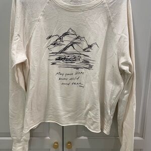 Cream Graphic Long Sleeve Shirt